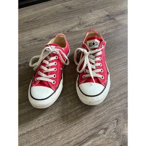 Converse All Star Red Canvas Low Top Sneakers Women's Size 7‎